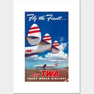 Vintage Travel Poster USA Trans World Airlines Posters and Art